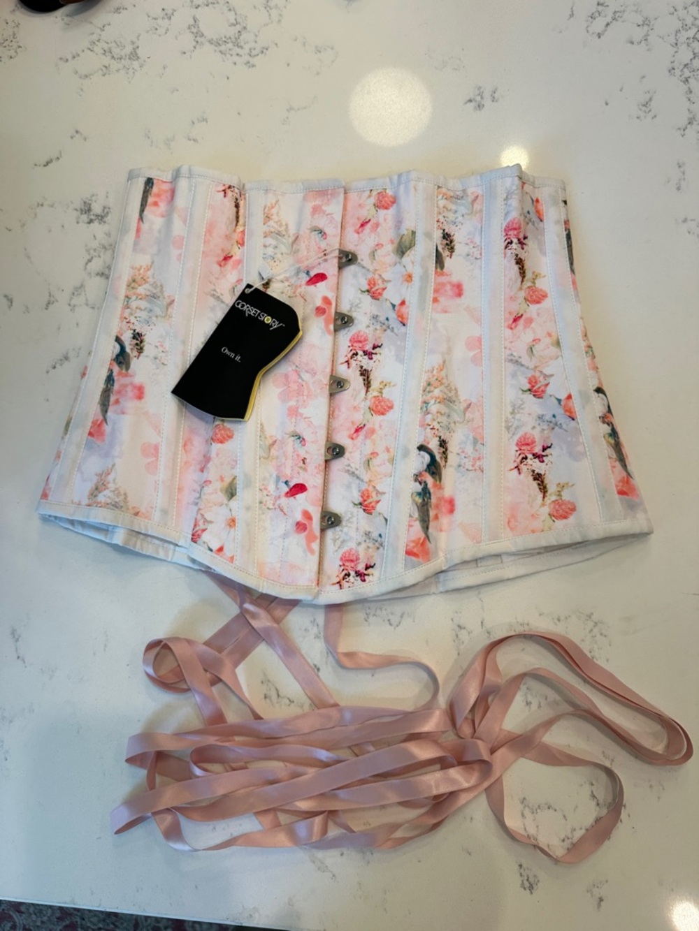 NWT Corset Story Floral Pink Under bust Corset